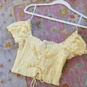 PRINCESS POLLY Yellow Crop Top